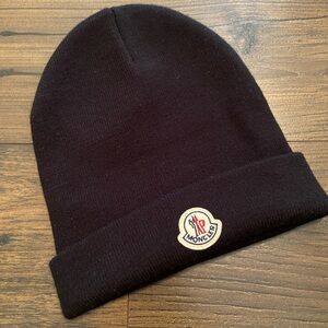 Moncler Classic Black Knit Beanie